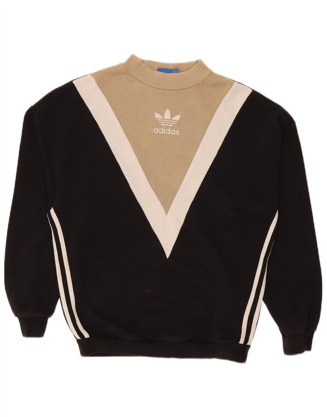 Adidas Sweat-shirt surdimensionné pour femme UK 10 Petit color block noir