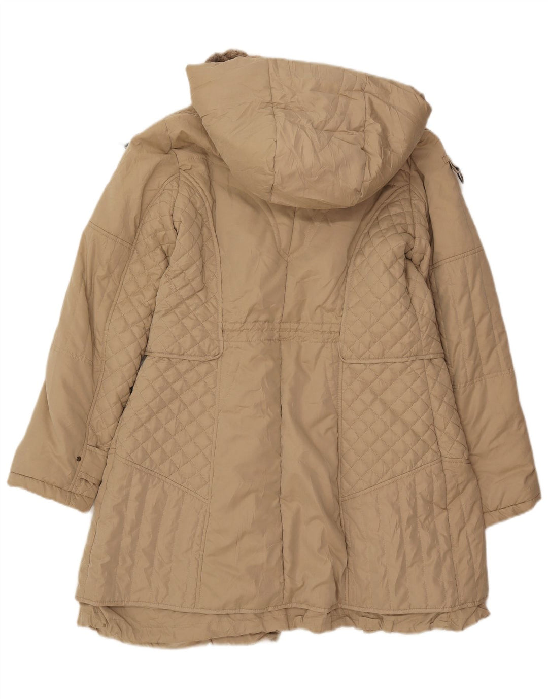 Easy Comfort Manteau rembourré à capuche pour femme UK 44 Large Beige Polyester