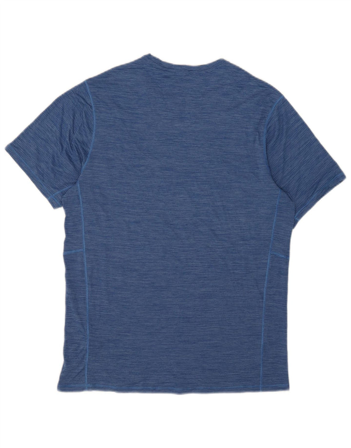 Patagonia Homme T-Shirt Top Bleu Moyen Pinstripe Polyester