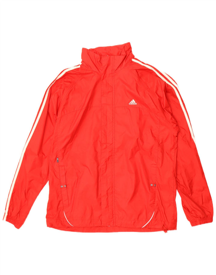 Adidas Veste de pluie à capuche pour homme UK 38 Rouge moyen Polyester