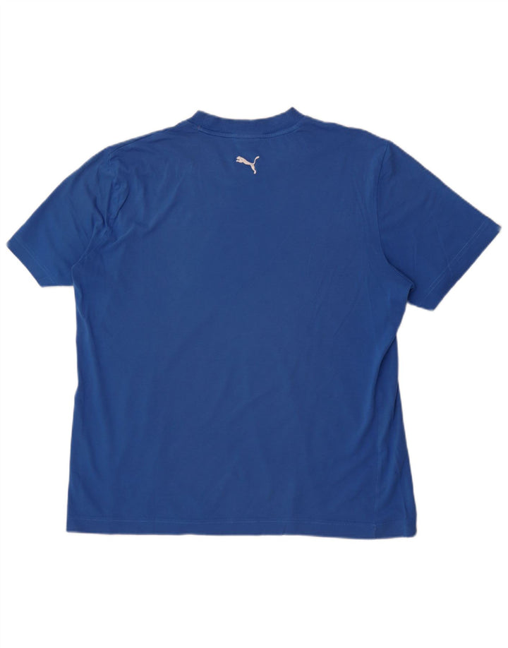 Puma T-shirt graphique pour homme, grand, bleu, coton