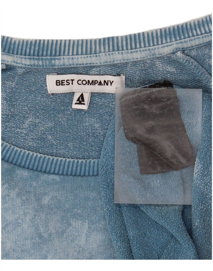 Best Company Sweat-shirt graphique pour homme en coton bleu tie-dye