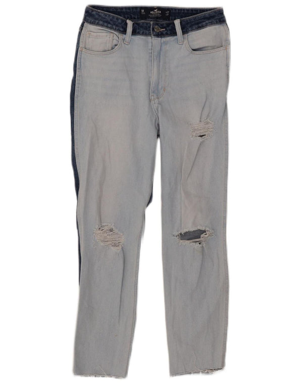 Hollister Jean droit Mom Distressed pour femme US 5 Small W27 L27 Bleu