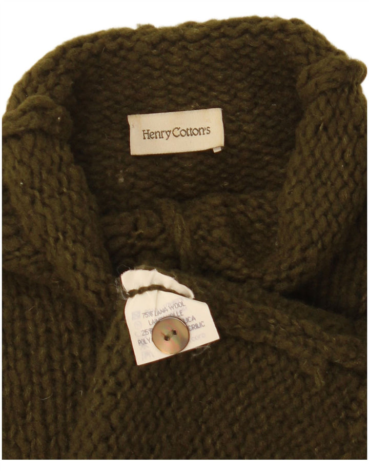 Henry Cottons Pull à col boutonné pour femme IT 46 Large Kaki Laine
