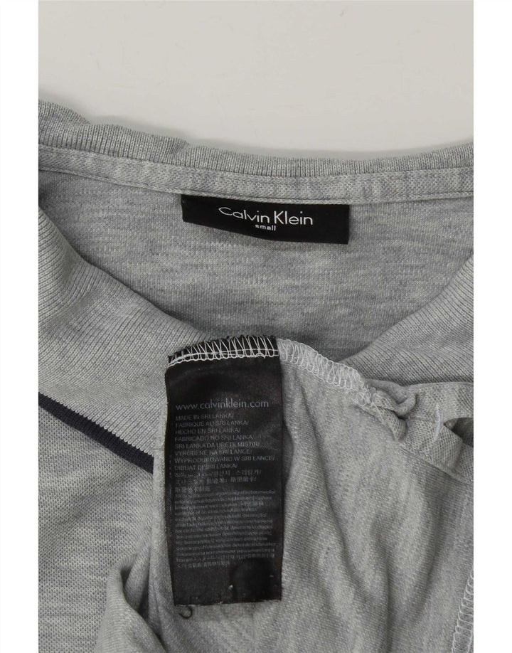 Calvin Klein Polo Homme Petit Gris Moucheté Coton