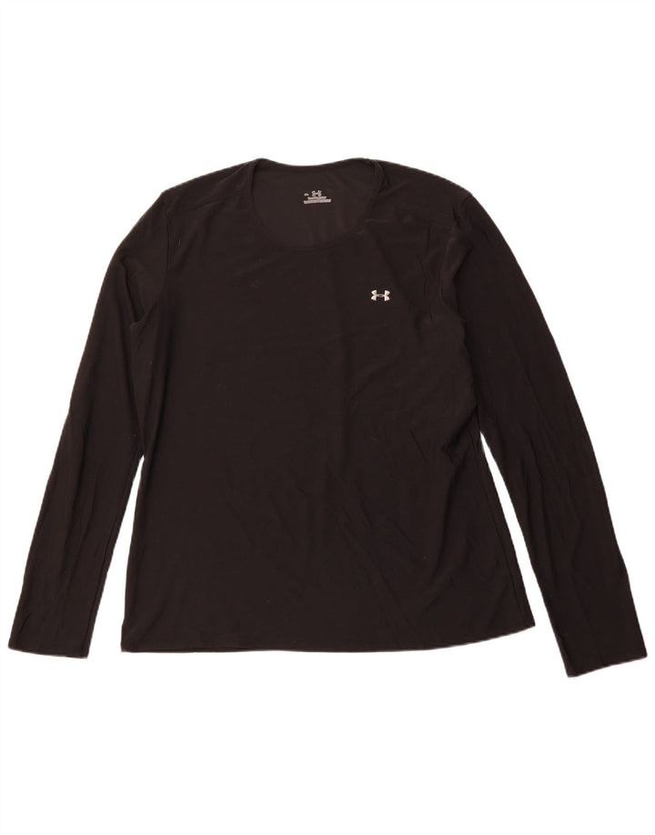 UNDER ARMOUR Haut à manches longues pour femme UK 44 Large Noir Polyester