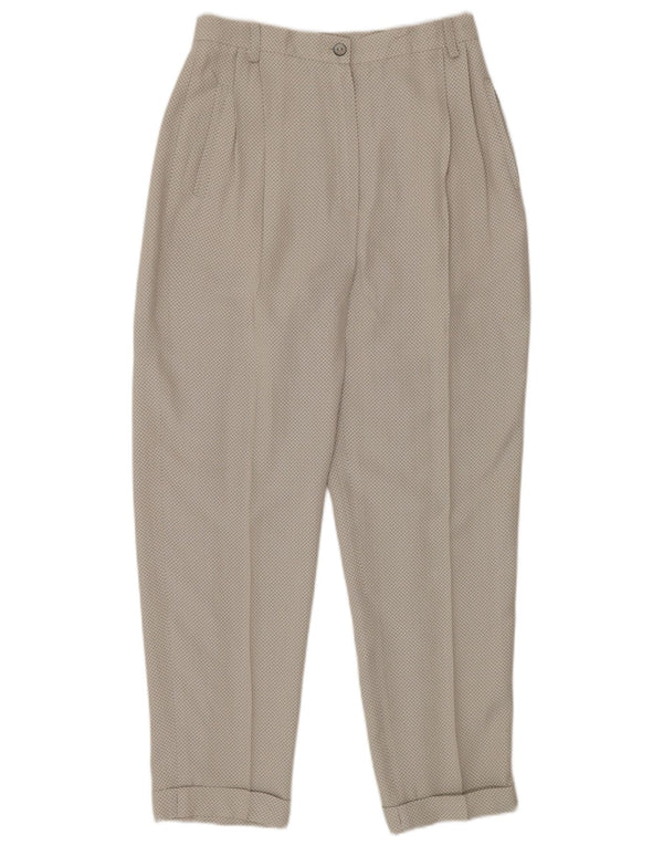 Pantalon décontracté taille haute femme vintage IT 40 Petit W26 L27 Beige