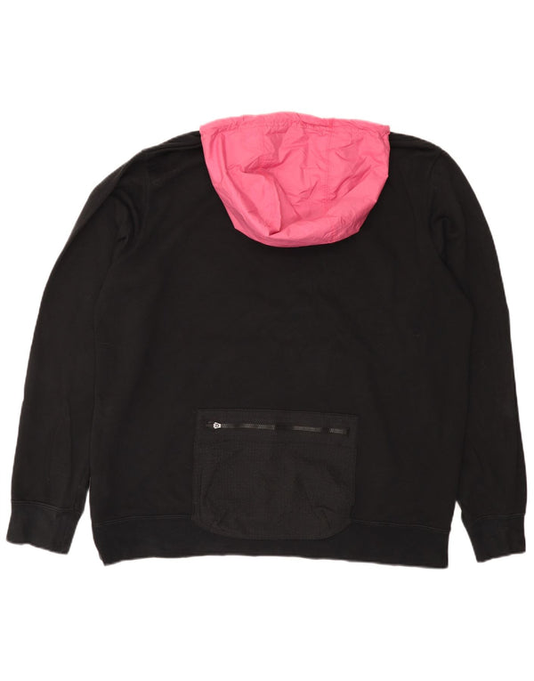 Nike Pull à capuche graphique avec col zippé pour homme XL en coton color block Noir