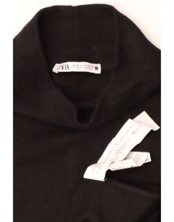 Zara Femme Robe Pull Oversize UK 44 Medium Noir Viscose