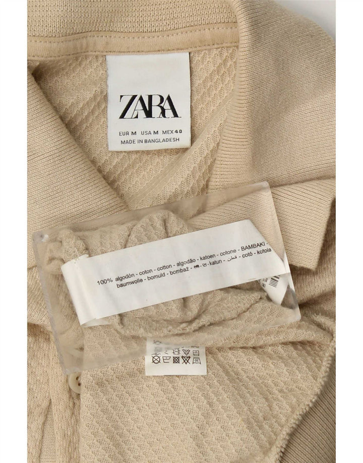 Polo Homme Zara Homme Beige Moyen Coton