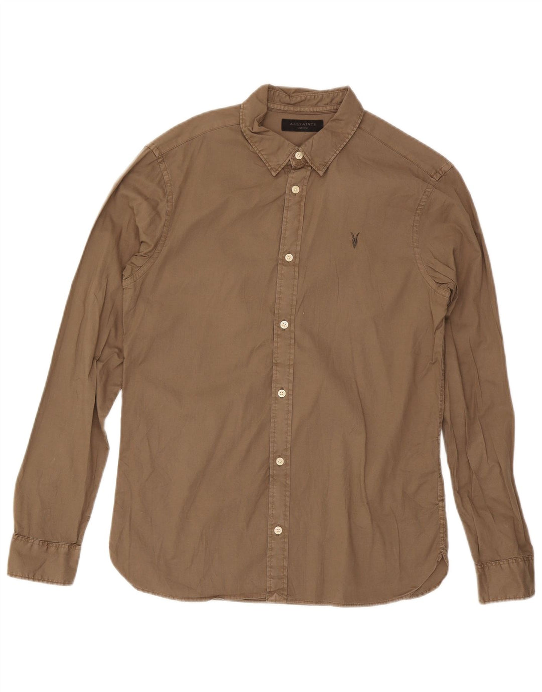 All Saints Chemise Homme Marron Moyen Coton