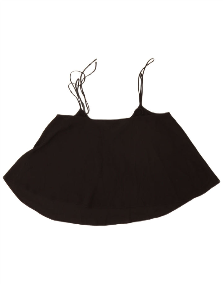 Topshop Femme Cami Top UK 12 Moyen Noir Polyester