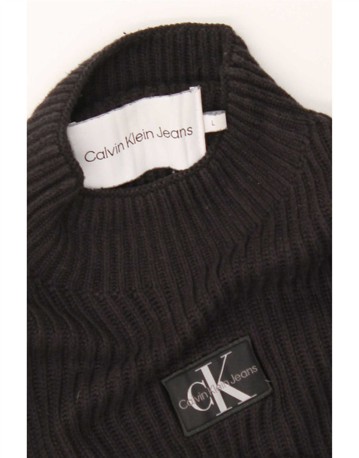 Calvin Klein Jeans Pull à col roulé pour homme Noir Taille L