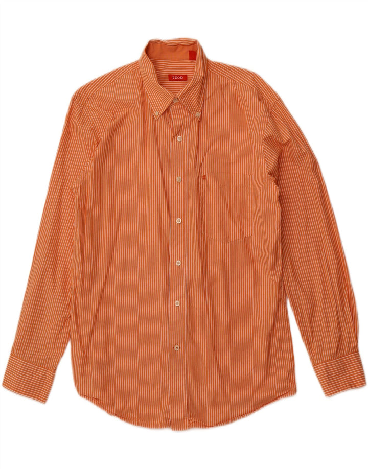 Izod Chemise Homme Rayure Orange Moyenne