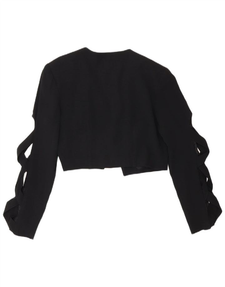 Veste Boléro Femme Vintage IT 44 Acétate Noir Moyen