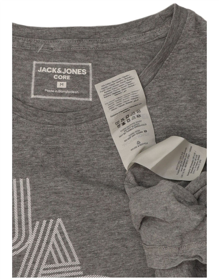 Jack & Jones T-Shirt Graphique Homme Gris Moyen Moucheté Coton