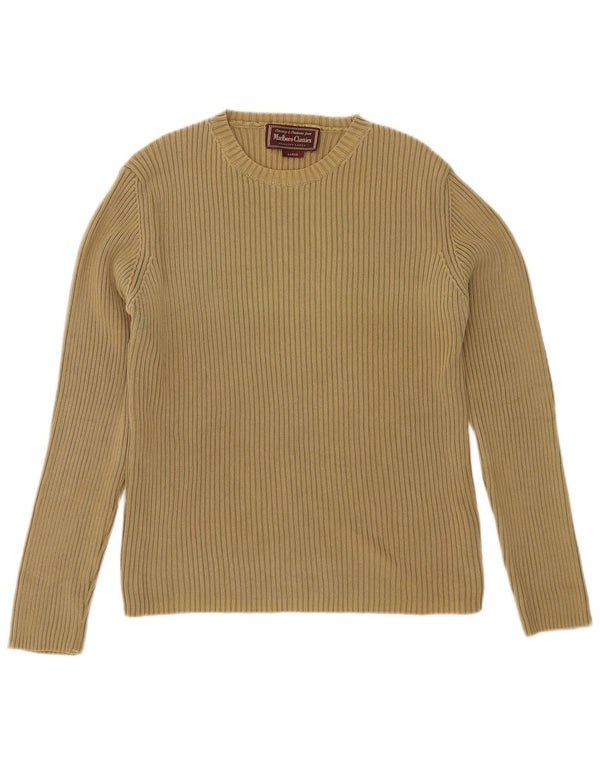 MARLBORO CLASSICS Pull à col rond pour homme en coton kaki Taille L