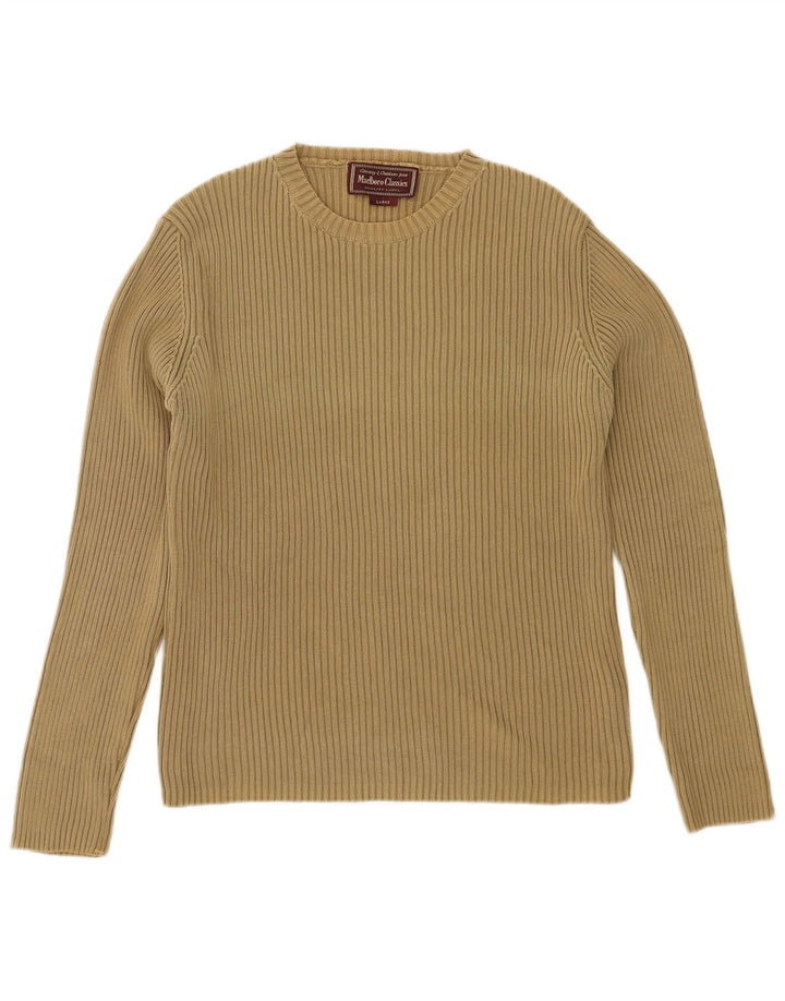 MARLBORO CLASSICS Pull à col rond pour homme en coton kaki Taille L