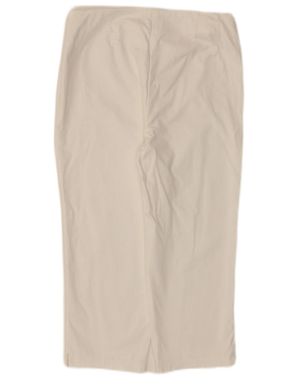 Marks & Spencer Pantalon Capri Femme UK 10 Small W28 L20 Coton Blanc