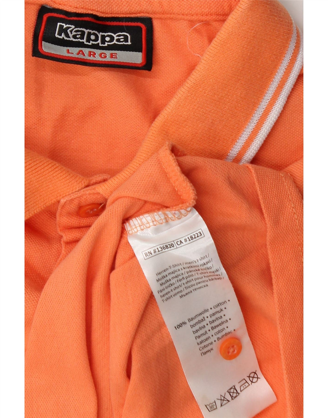 Kappa Polo Homme Large Orange Coton