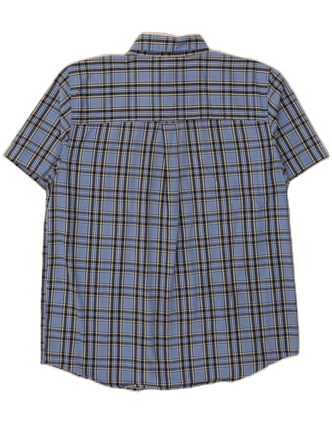 CHAPS Mens Short Sleeve Shirt Large Blue Check Cotton Vintage Chaps and Second-Hand Chaps from Messina Hembry 