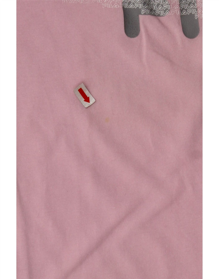 FILA T-shirt court graphique pour femme UK 10 Small Rose
