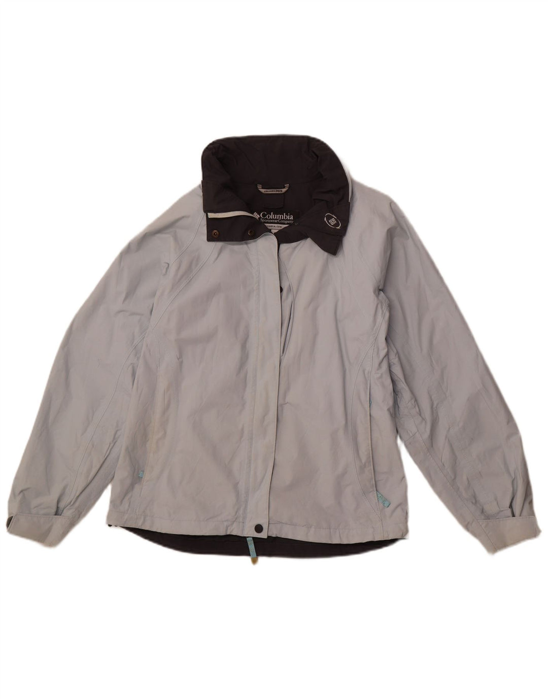 COLUMBIA Veste coupe-vent à capuche pour femme UK 14 Bleu moyen Nylon Sports