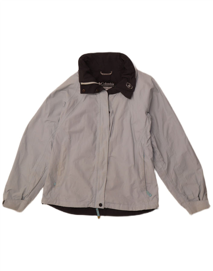 COLUMBIA Veste coupe-vent à capuche pour femme UK 14 Bleu moyen Nylon Sports