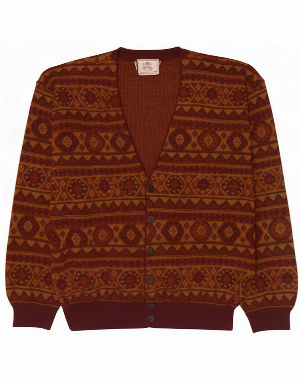 De Pietri Cardigan Homme Pull XL Marron Géométrique