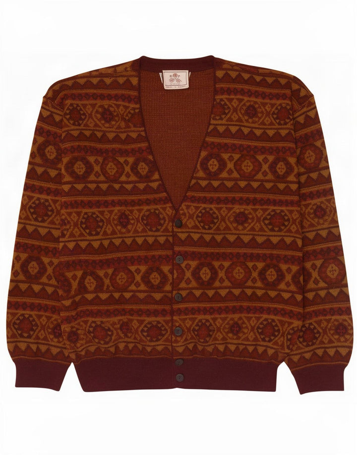 De Pietri Cardigan Homme Pull XL Marron Géométrique
