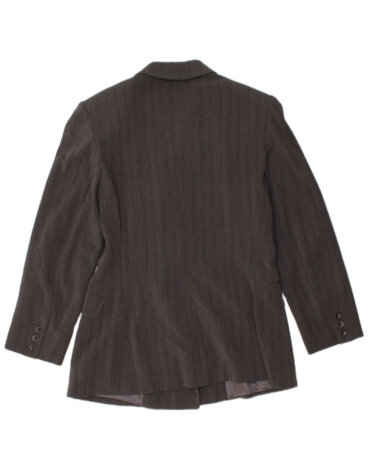 Sportmax Veste blazer double boutonnage pour femme UK 12 Gris moyen rayé