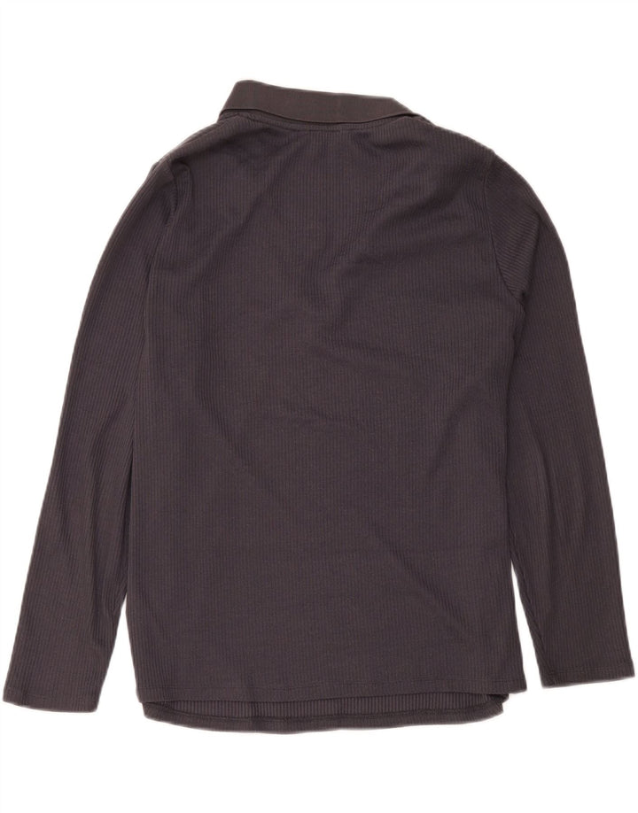 Marks & Spencer Polo à manches longues pour femme UK 20 2XL Gris Polyester