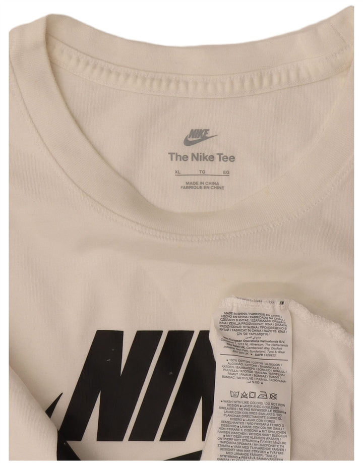 Nike Haut graphique à manches longues XL en coton blanc pour homme