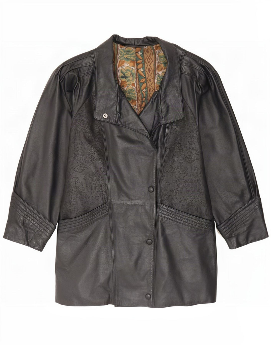 Yessica Manteau en cuir pour femme UK 44 Large Noir