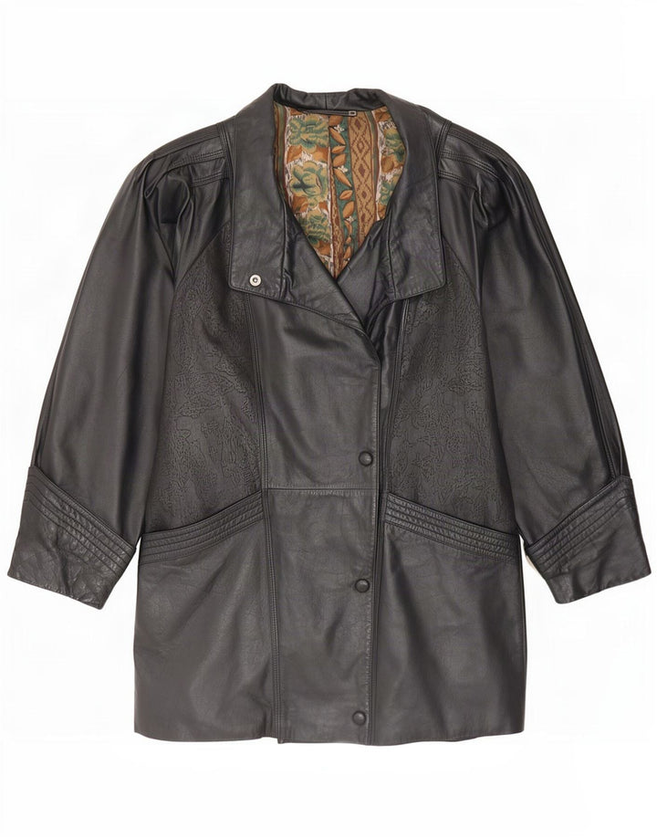 Yessica Manteau en cuir pour femme UK 44 Large Noir