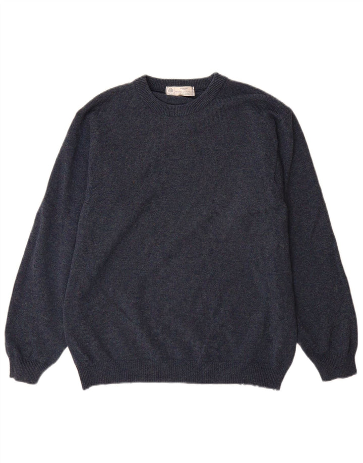 Marks & Spencer Pull Col Ras du Cou Homme Bleu Moyen Laine d'Agneau