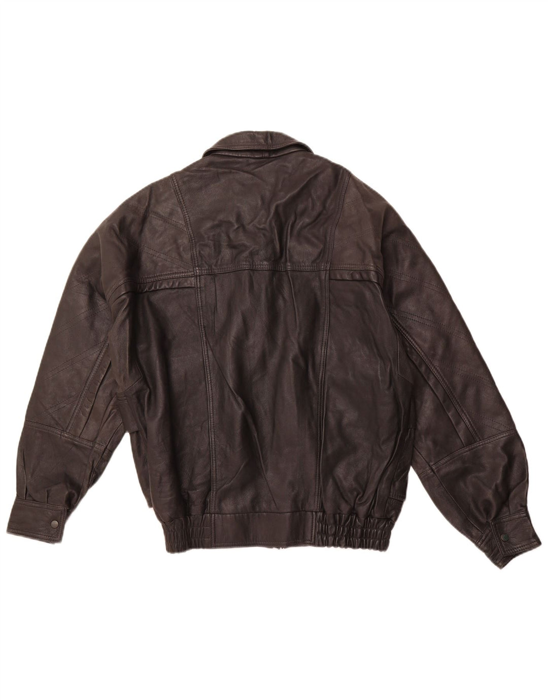 VINTAGE Veste en cuir homme EU 46 Petit cuir noir