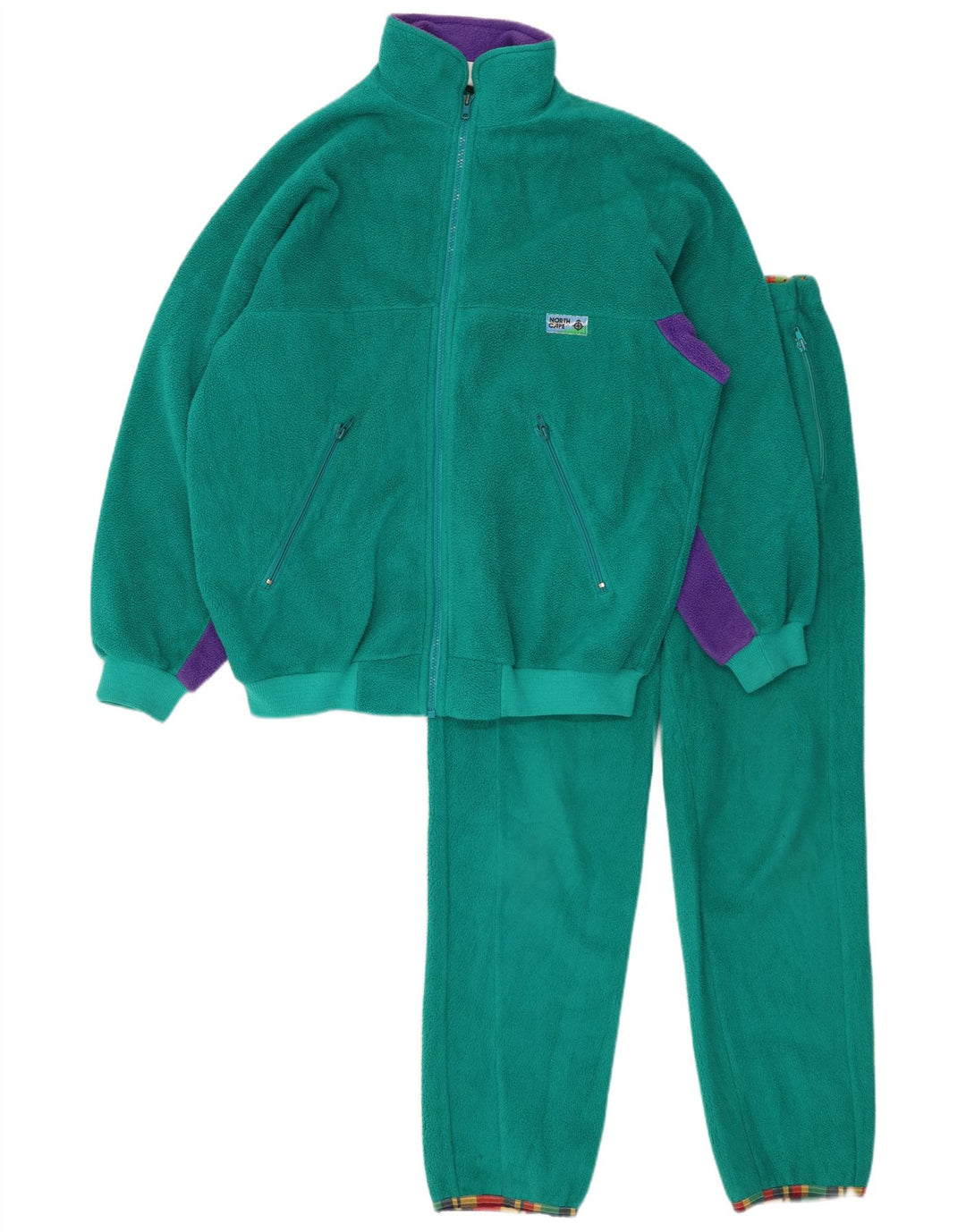 THINK PINK Survêtement Polaire Complet Femme IT 42 Vert Moyen Colourblock