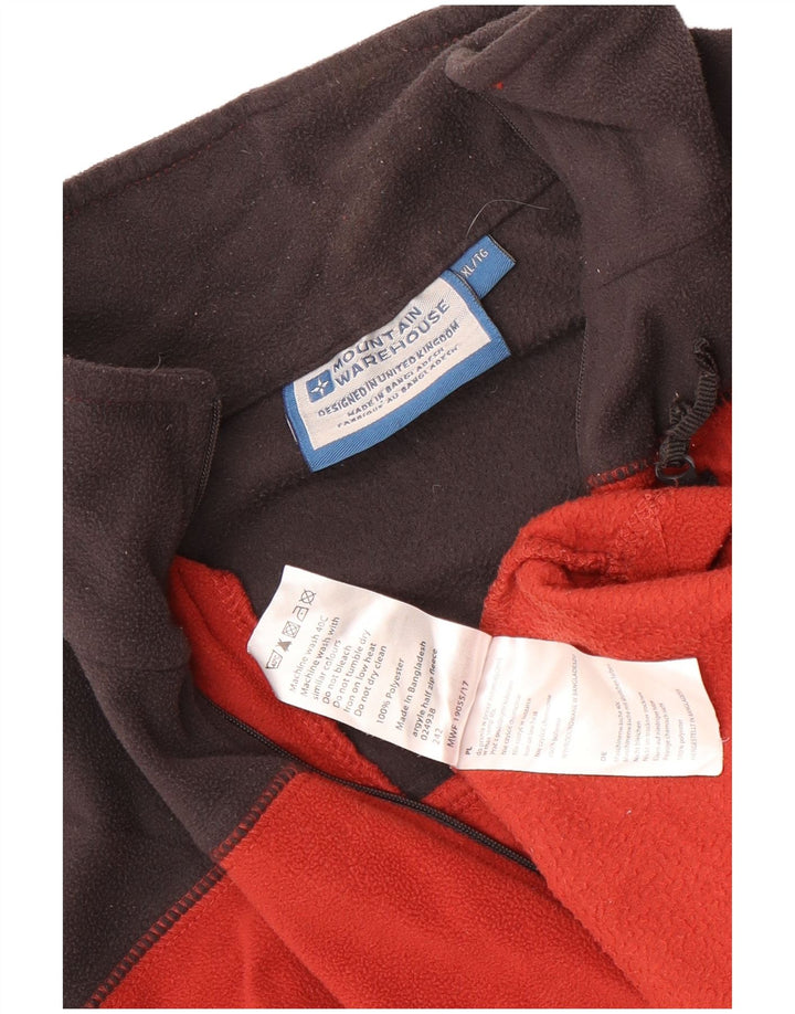 Mountain Warehouse Pull polaire à col zippé pour homme XL Rouge Colorblock Polyester