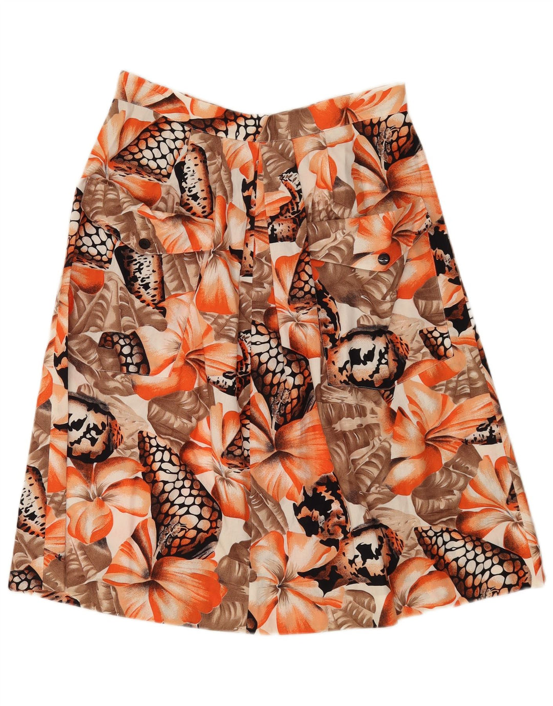 vintage Femme A-Line Jupe W30 Moyen Orange Floral