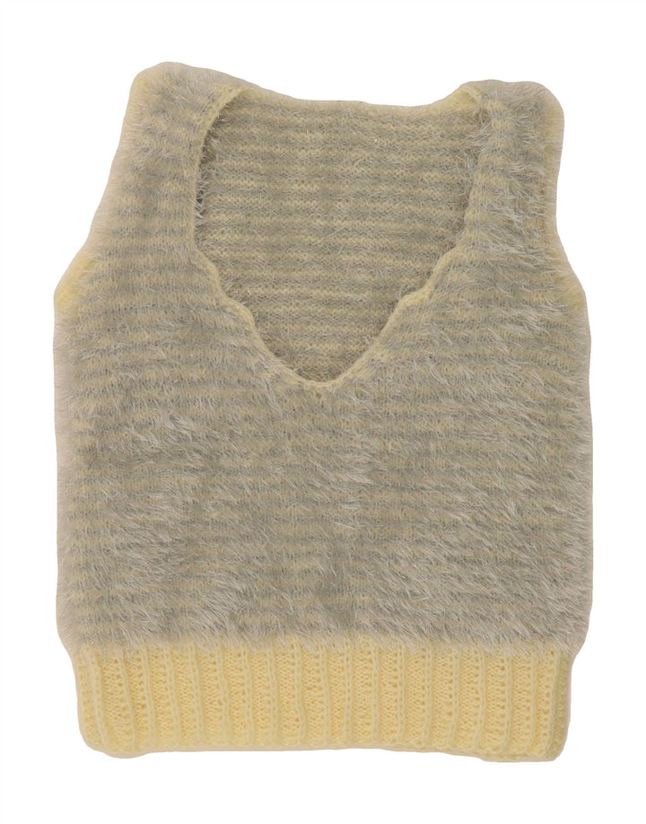 VINTAGE Womens Vest Tank Top UK 8 Small Grey Striped Vintage Vintage and Second-Hand Vintage from Messina Hembry 