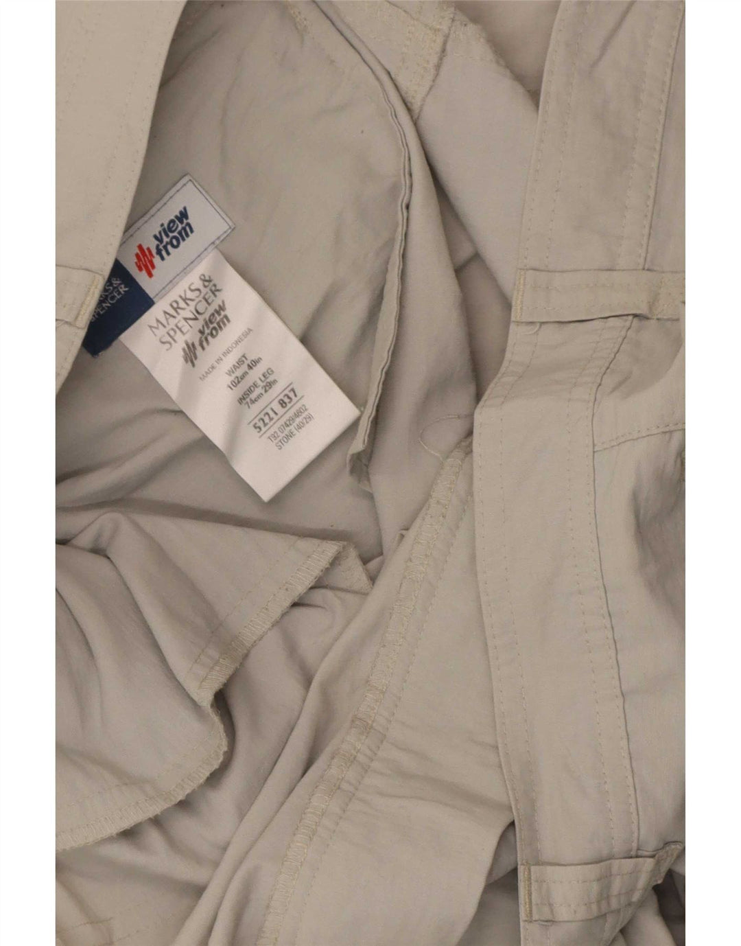 Marks & Spencer Pantalon Cargo Droit W40 L29 Femme Gris Polyamide