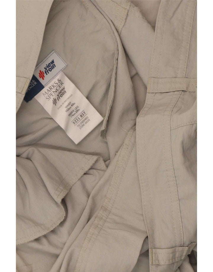 Marks & Spencer Pantalon Cargo Droit W40 L29 Femme Gris Polyamide