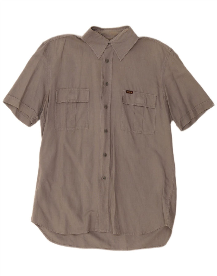 GAS Mens Short Sleeve Shirt Large Grey