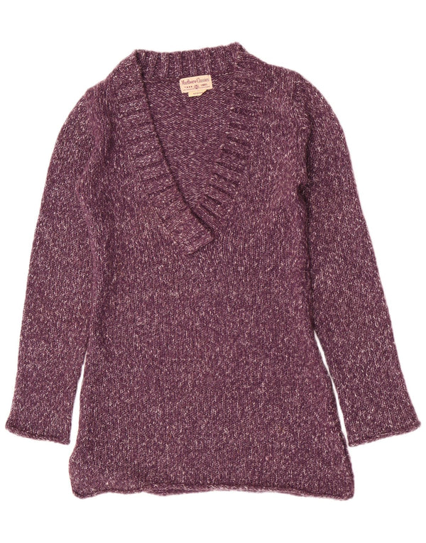 Marlboro Classics Pull col en V pour femme UK 14 Violet moyen moucheté