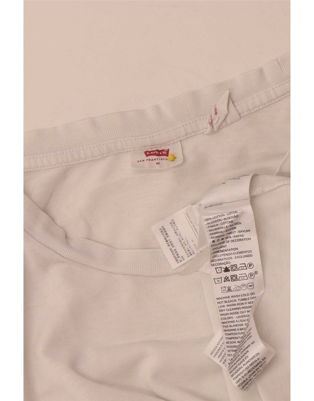 Levi's T-Shirt Femme UK 14 Blanc Moyen Coton