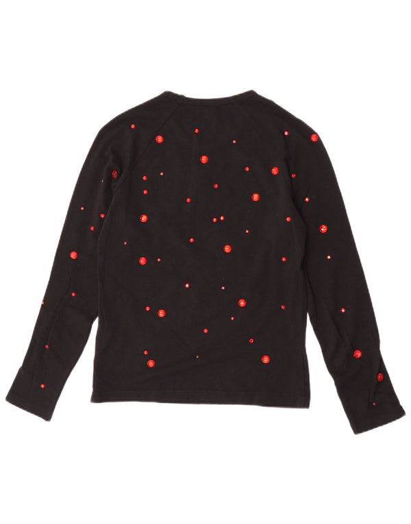 Calvin Klein Jeans Haut graphique à manches longues pour femme UK 12 Noir moyen