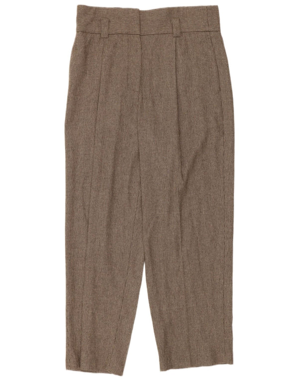 Massimo Dutti Pantalon décontracté taille haute pour femme EU 40 Medium W30 L26 Marron