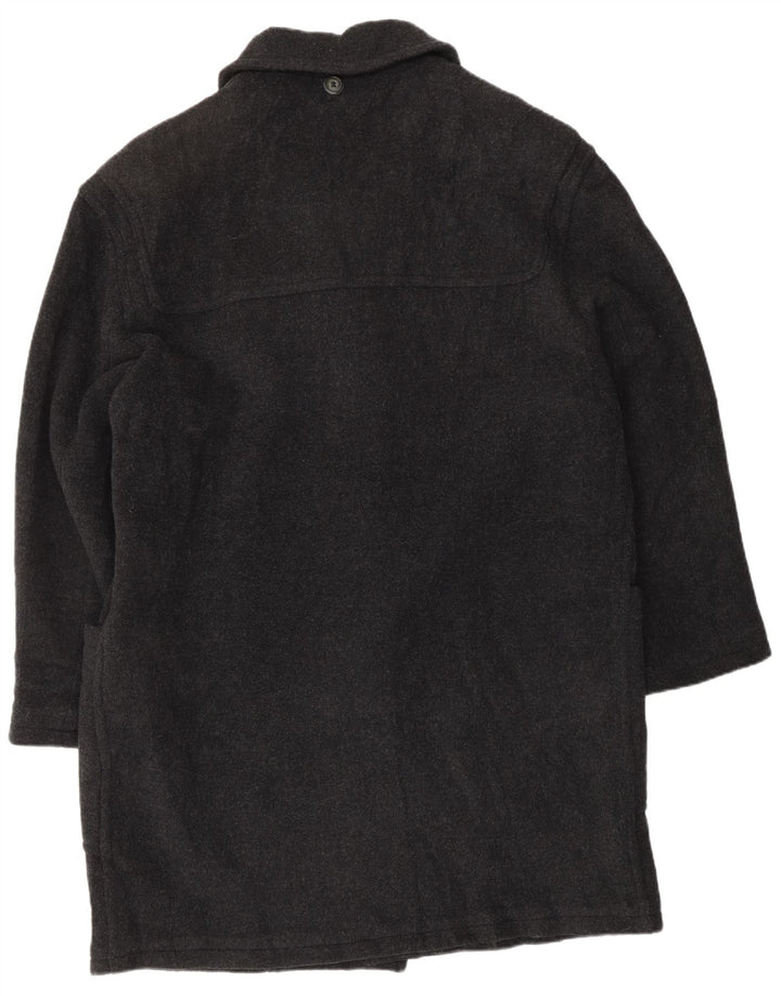 VINTAGE Duffle Coat Homme UK 46 3XL Laine Grise