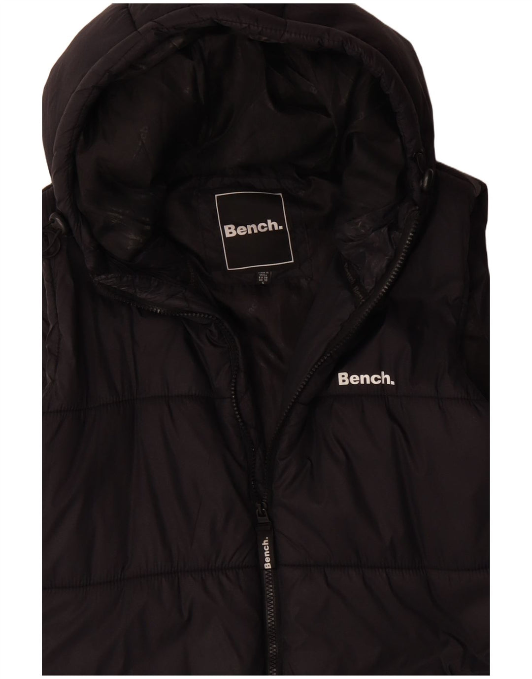 BENCH Gilet rembourré à capuche surdimensionné pour femme UK 10 Small Noir